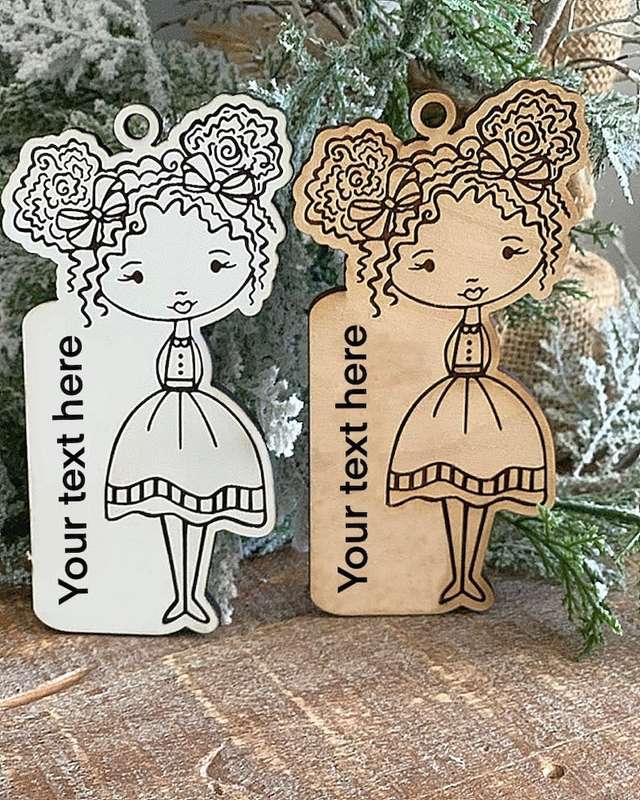 Digital download Cute girl svg ornament file for Glowforge and laser cutters SVG FILE ONLY